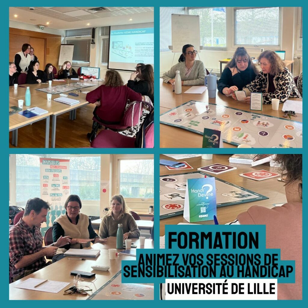 Utilisation des jeux KESKI, lors de la formation Animez des séances de sensibilisation au handicap