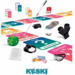 visuel du plateau de jeu géant KESKI Handicap et du matériel servant aux expérimentations