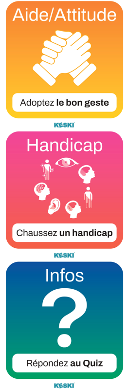 Visuel des 3 cases des bandes du jeu Géant KESKI Handicap